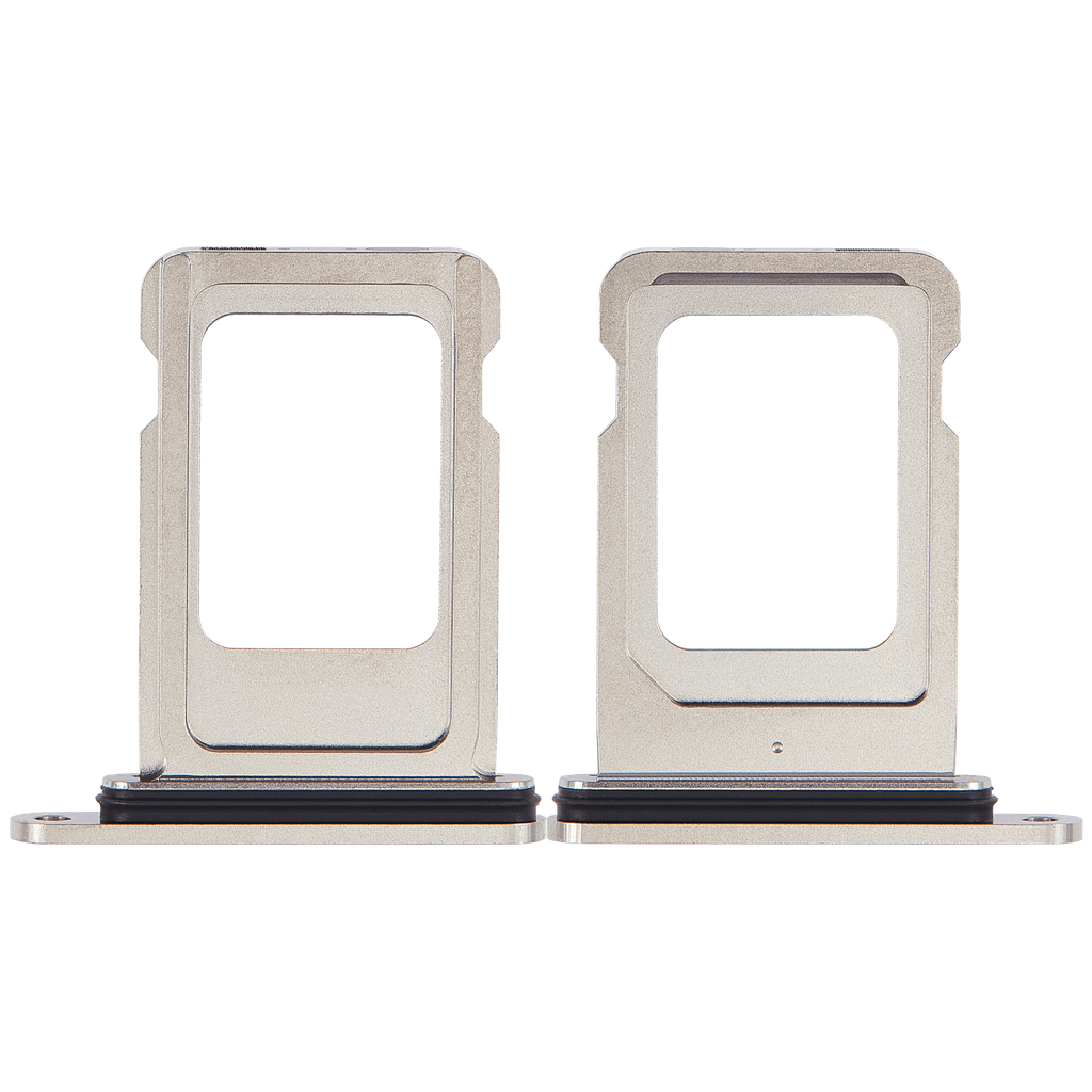 Tiroir SIM double compatible iPhone 15 Pro - 15 Pro Max - Blanc Titane
