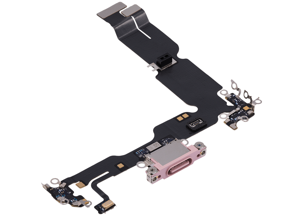 Connecteur de charge avec nappe compatible iPhone 15 Plus - Premium - Rose