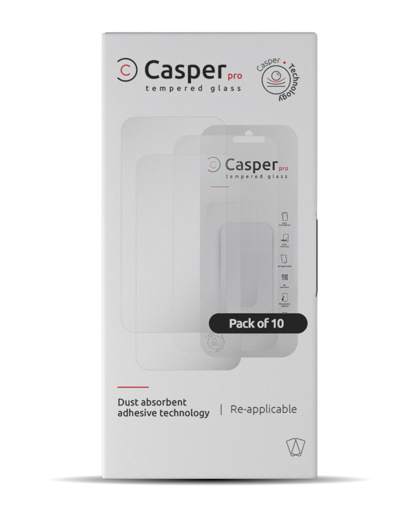 Pack de 10 Verres trempés Clair compatibles iPhone 15 Pro - Casper Pro