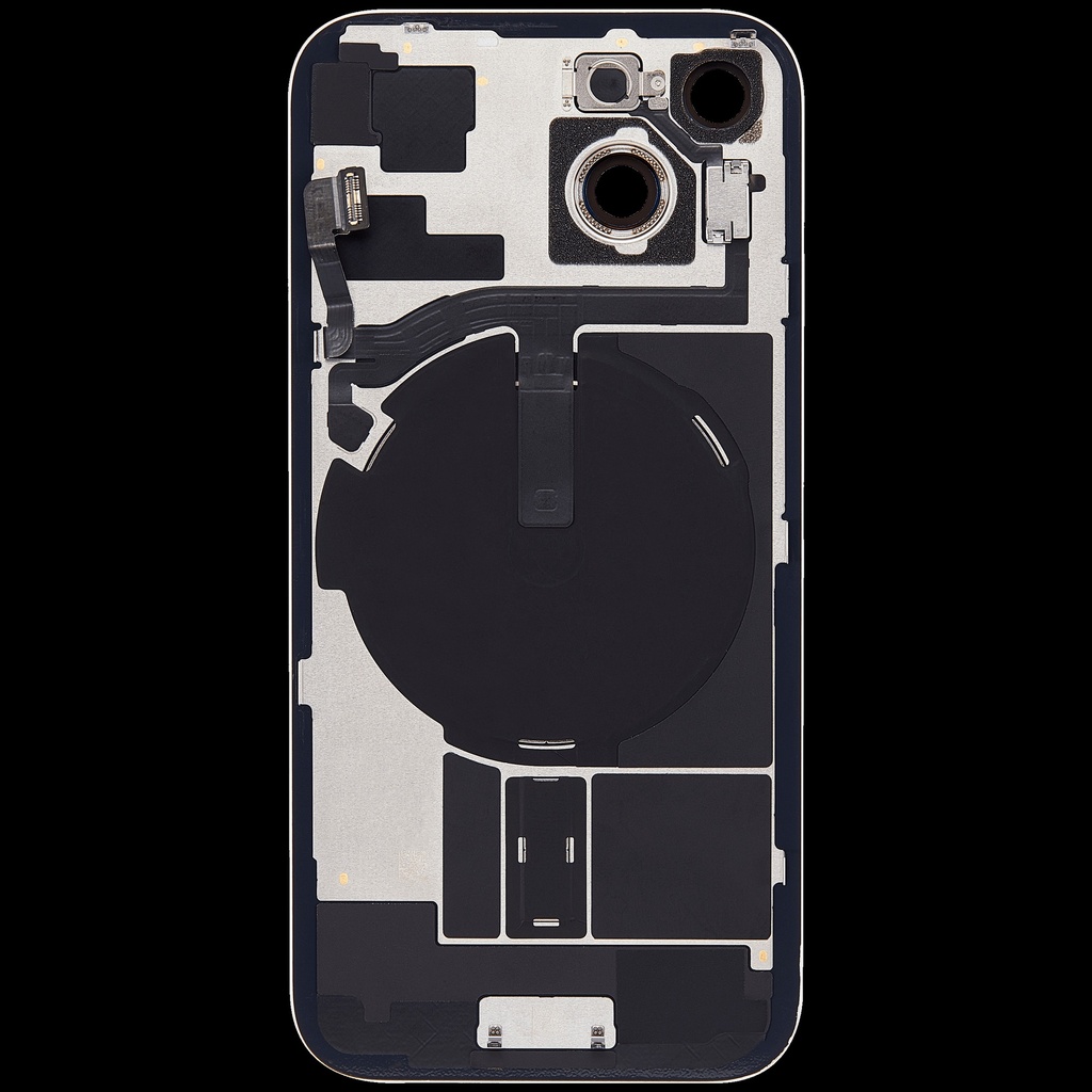 Vitre arrière avec adhésif et MagSafe original pour IPhone 15 Plus - Avec Logo - Grade A - Jaune