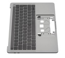 Top case avec clavier AZERTY pour MacBook Pro 13" A1706 - Fin 2016 - Milieu 2017 - Gris