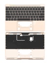Top Case avec clavier rétroéclairé AZERTY pour Macbook Retina 12" - A1534 - Début 2016 - Milieu 2017 - Or