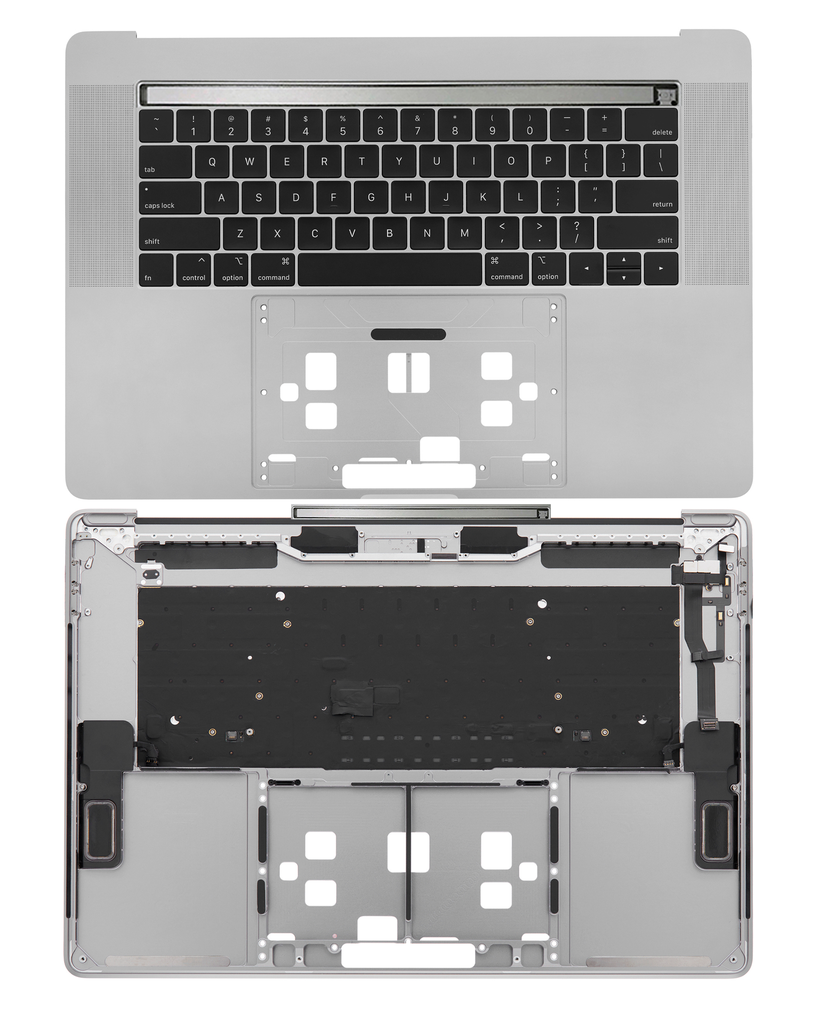 Top case avec clavier AZERTY pour MacBook Pro 15" Touch Bar A1990 - Fin 2018 - Début 2019 - Gris