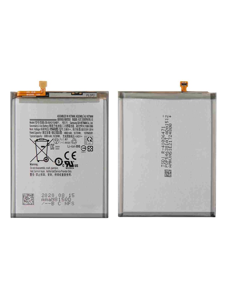 Batterie compatible SAMSUNG A31 - A315 2020 - A32 - A325 2021 - A22 4G - A225 2021 - EB-BA315ABY