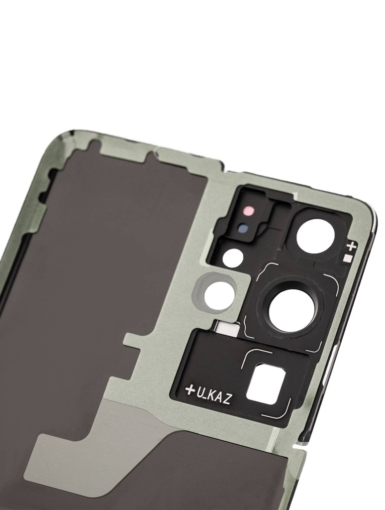 Vitre arrière avec lentille caméra compatible Samsung Galaxy S21 Ultra - No Logo - Aftermarket Plus - Phantom Black