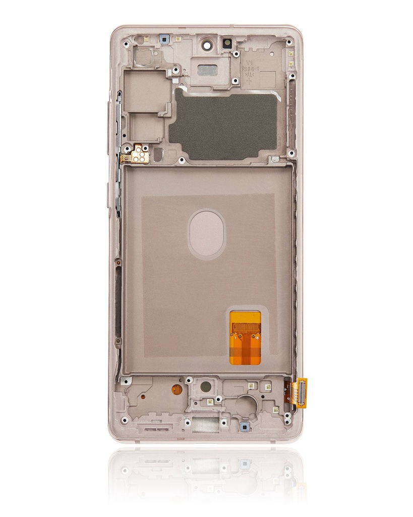 Bloc écran OLED avec châssis compatible Samsung Galaxy S20 FE 4G - 5G - Aftermarket Plus - Cloud Orange