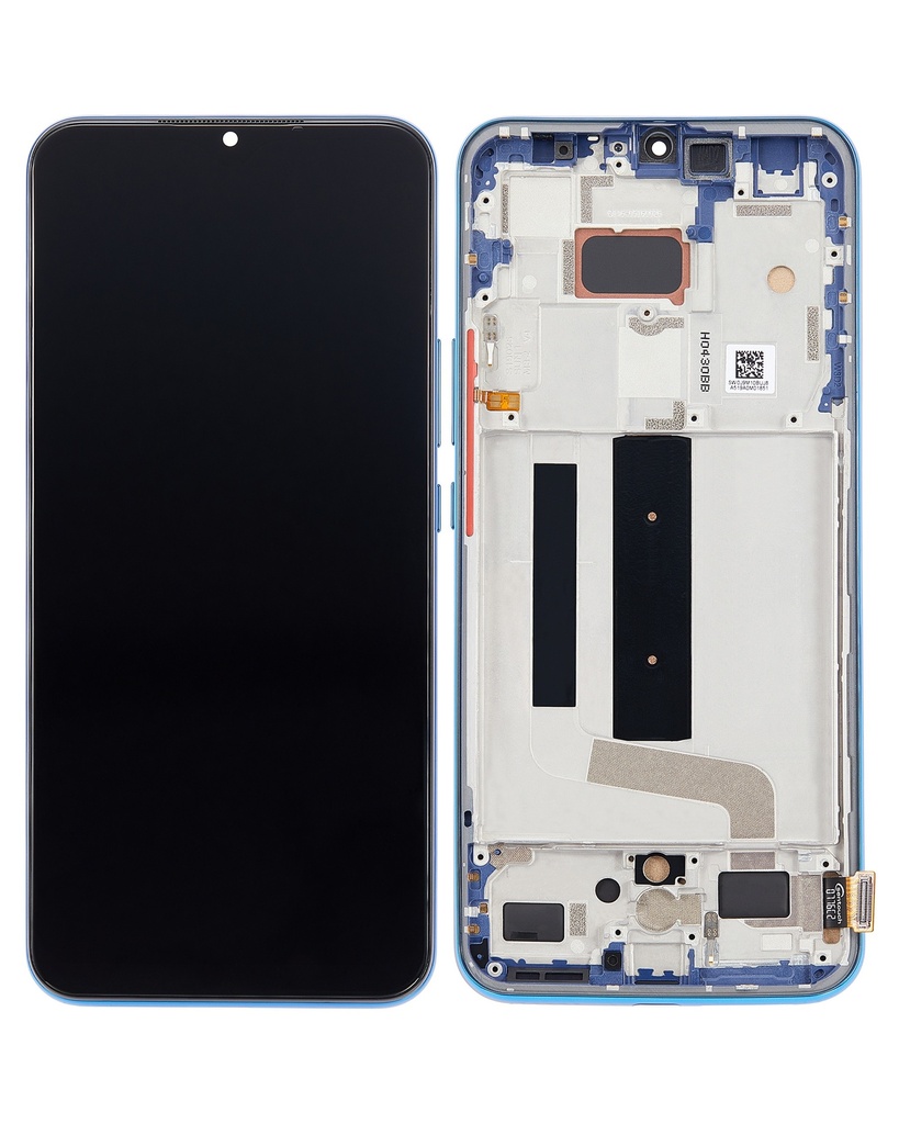 Bloc écran LCD compatible pour XIAOMI MI 10 Lite 5G (avec chassis) - AfterMarket Incell - Bleu Aurora