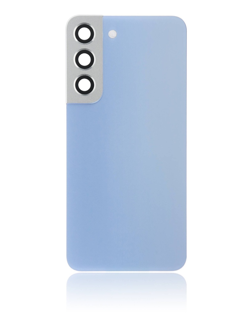 Vitre arrière avec lentille caméra compatible Samsung Galaxy S22 5G - Sans Logo - Aftermarket Plus - Bleu ciel