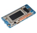 Bloc écran LCD avec châssis - sans capteur d'empreintes digitales compatible Samsung Galaxy S10 - Aftermarket Plus: TFT - Prism Blue