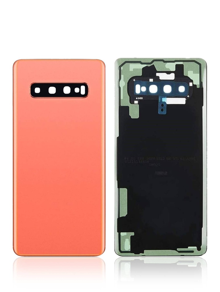 Vitre arrière avec lentille caméra compatible Samsung Galaxy S10 - Sans Logo - Aftermarket Plus - Flamingo Pink