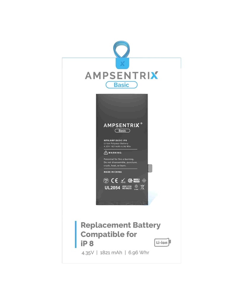 Batterie compatible iPhone 8 - AmpSentrix Basic