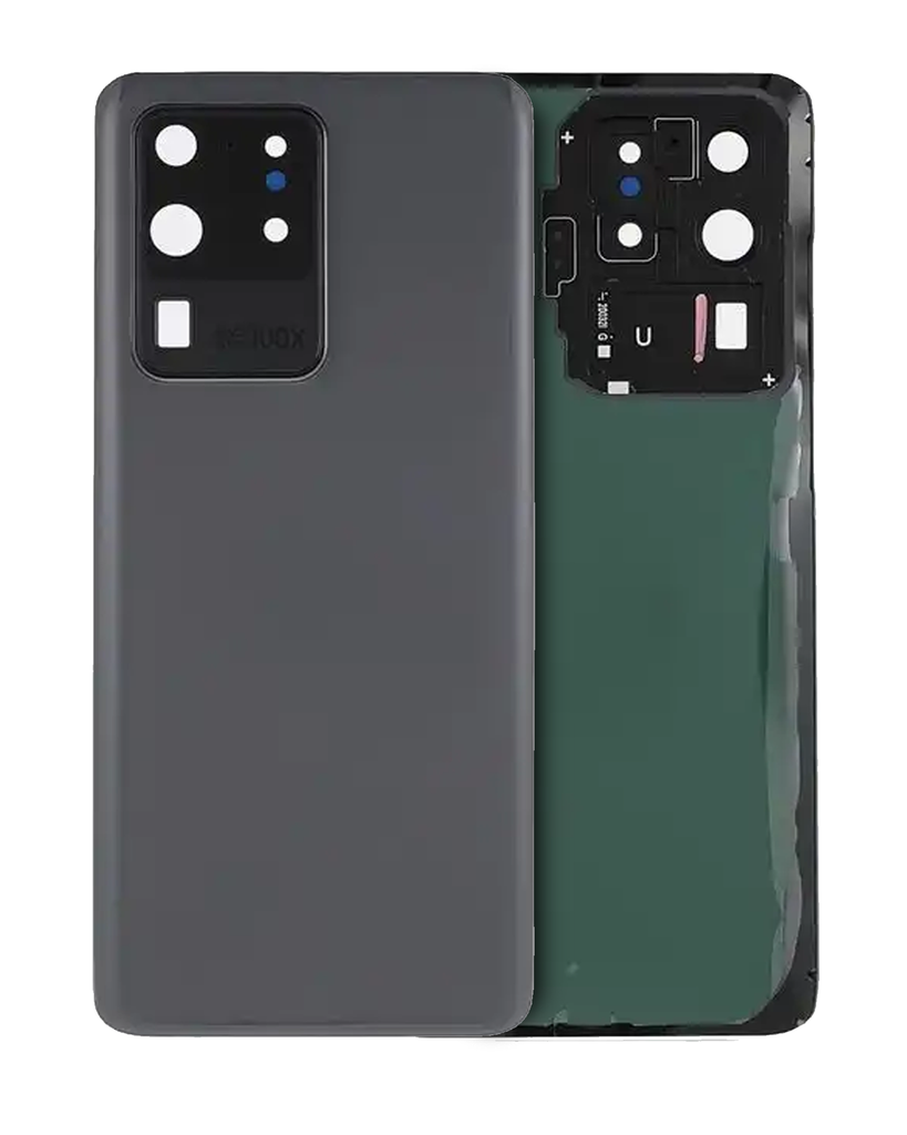 Vitre arrière avec lentille caméra pour SAMSUNG S20 Ultra Version US - SERVICE PACK - Gris cosmique