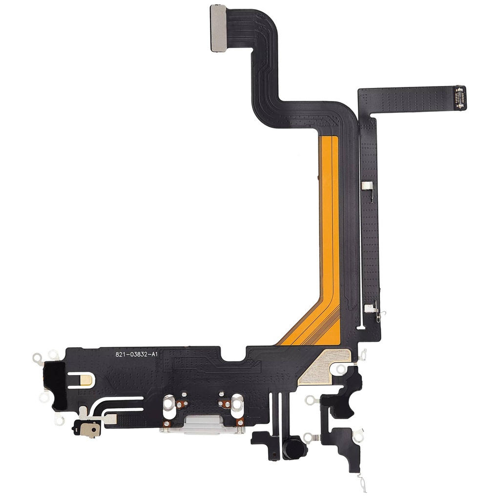Connecteur de charge avec nappe compatible iPhone 14 Pro Max - Aftermarket Plus - Argent