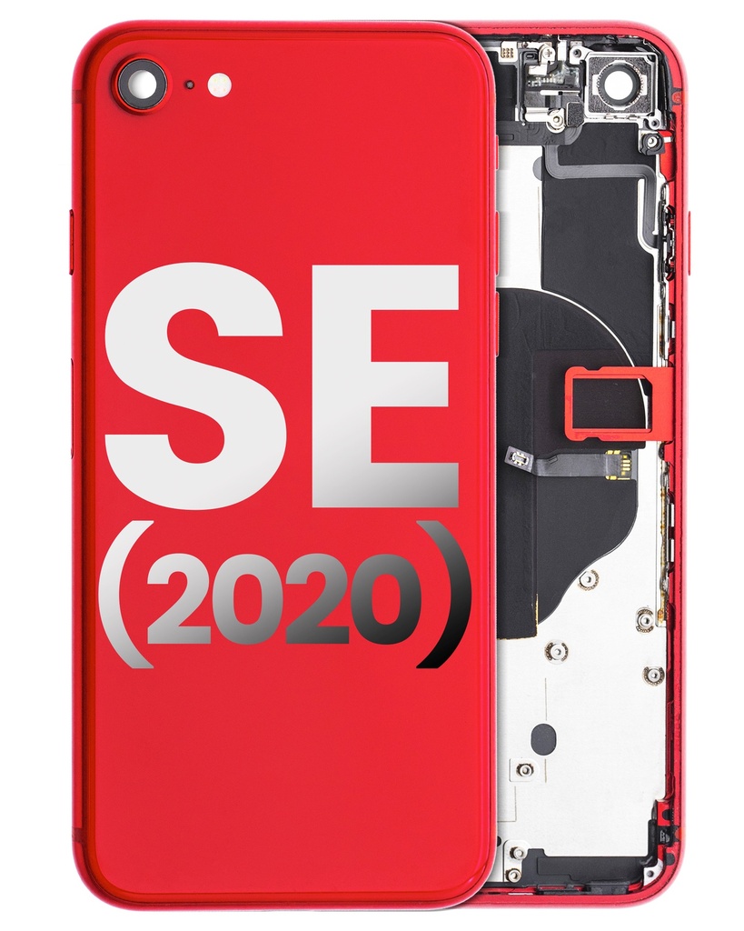 Châssis avec nappes pour iPhone SE 2020 - Grade A - avec logo - Rouge