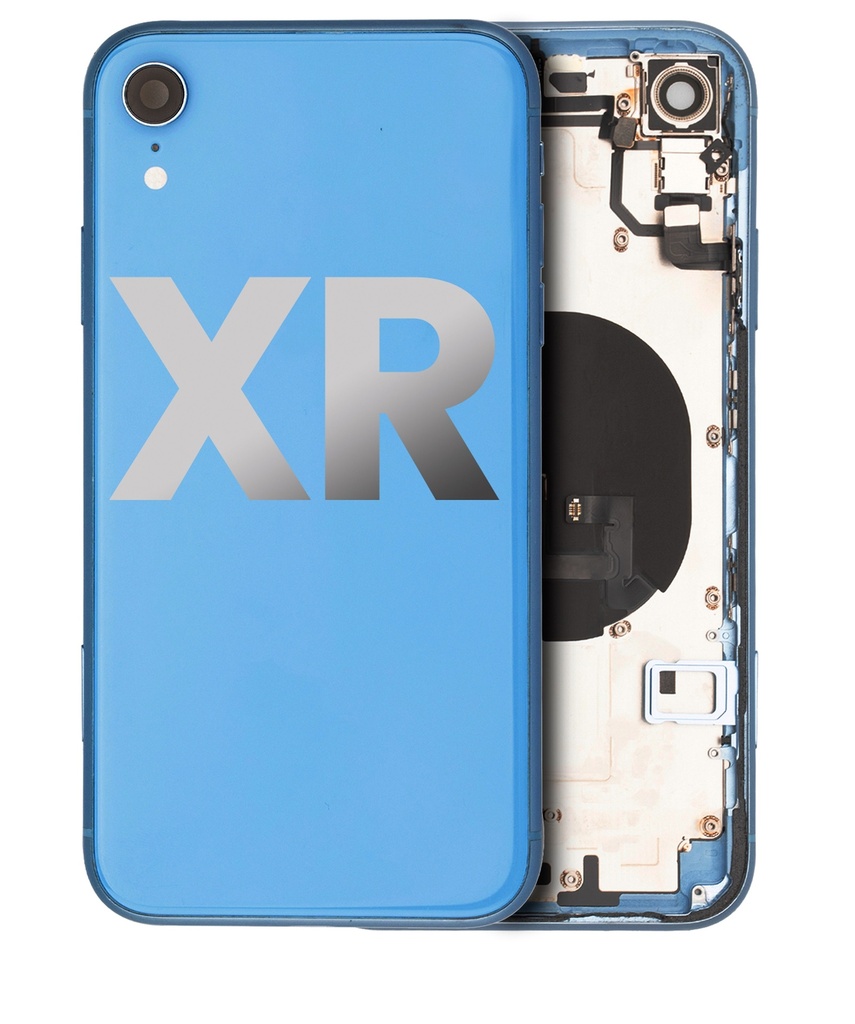Châssis avec nappes pour iPhone XR - Grade A - avec logo - Bleu