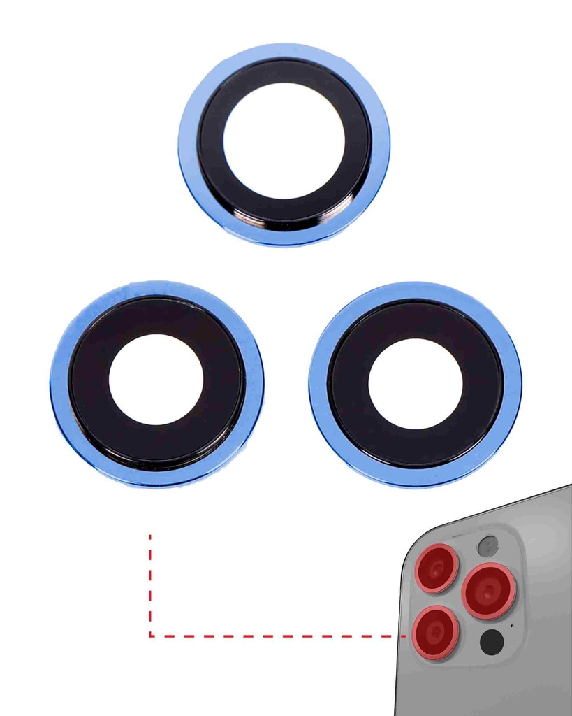 Lentille caméra arrière avec support compatible iPhone 12 Pro - Aftermarket Plus - Bleu pacifique
