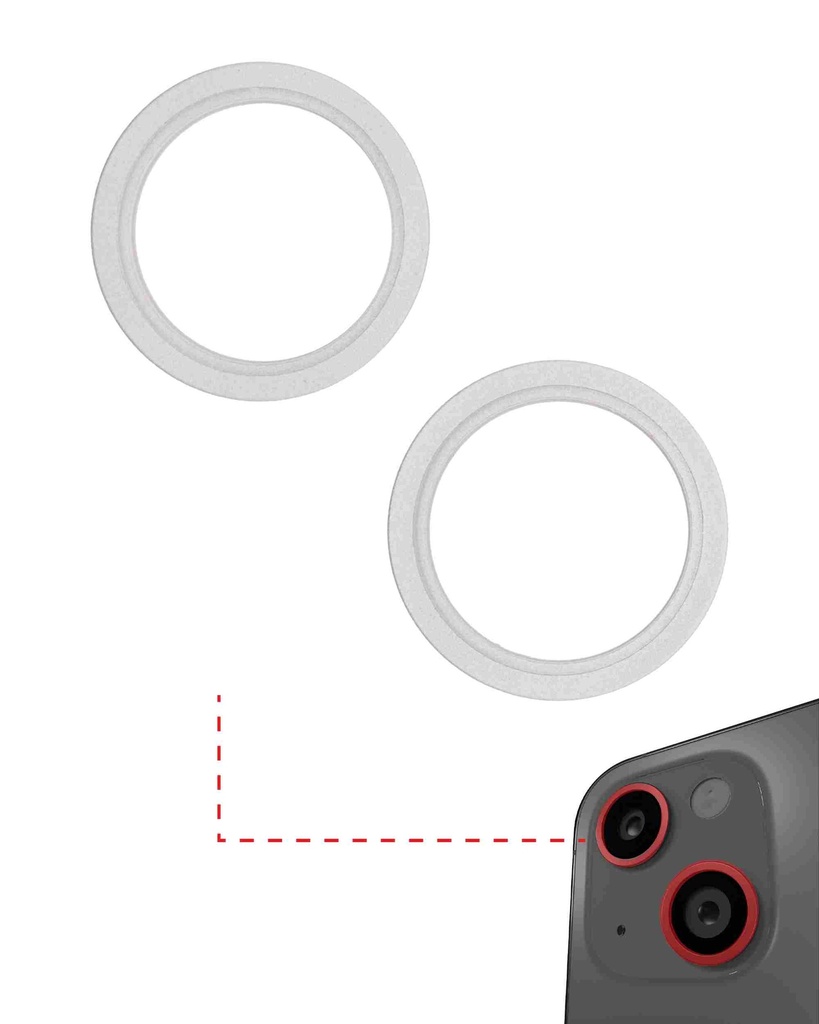 Anneau de protection lentille caméra arrière compatible iPhone 13 et 13 Mini - 2 pièces - Lumière Stellaire