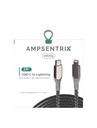 Câble USB-C vers Lightning non-MFI - 1m - Ampsentrix - Infinity - Argent
