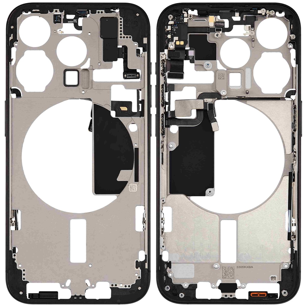 Châssis avec boutons Power et Volume original pour iPhone 15 Pro - Grade A - Version US - Noir Titane