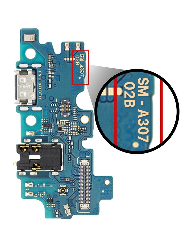 Connecteur de charge avec prise Jack compatible pour SAMSUNG A30S - A307