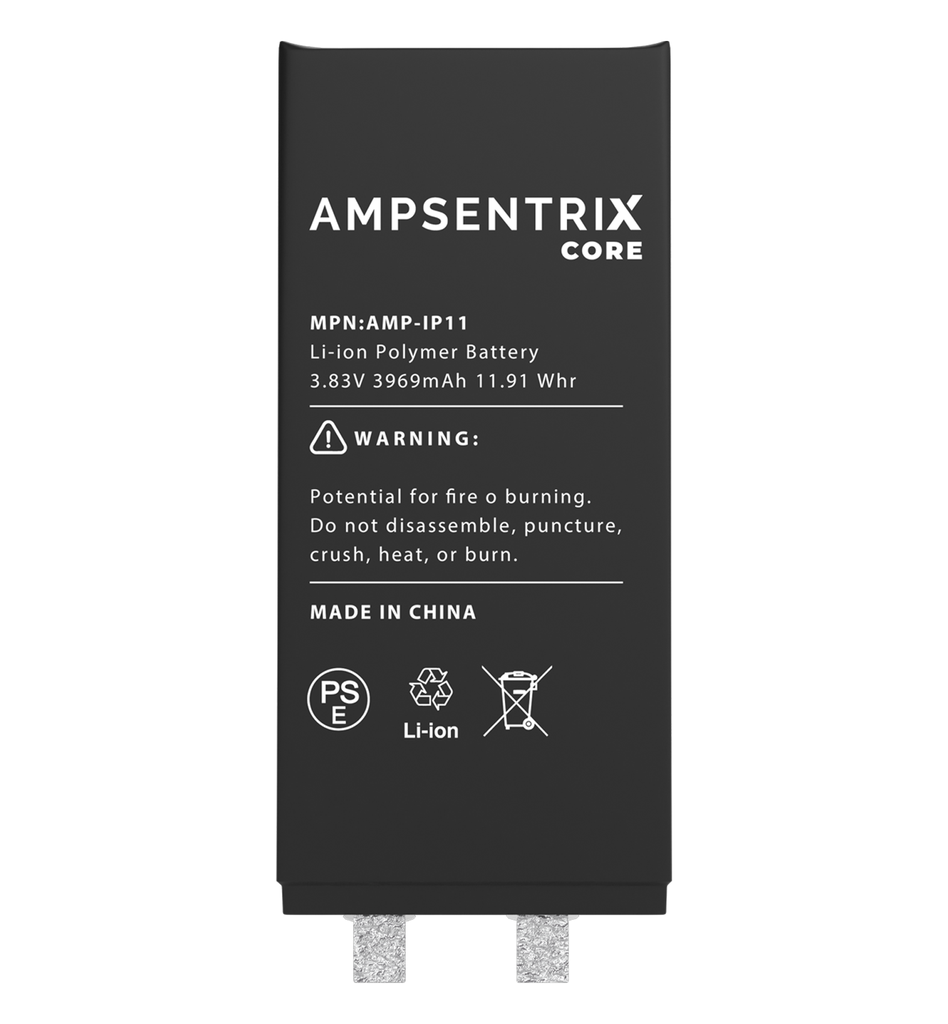 Batterie à souder avec Tag-on Flex compatible iPhone 11 - AmpSentrix Core