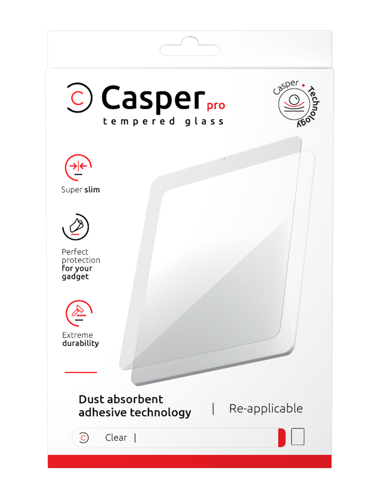 Verre trempé Clair compatible iPad 7 2019 - iPad 8 2020 - iPad 9 2021 Apple - Casper Pro Apple