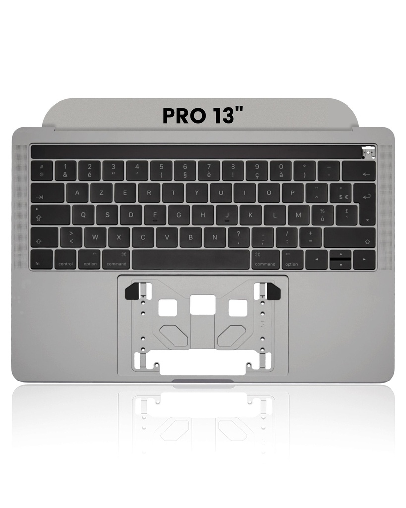 Top case avec clavier AZERTY pour MacBook Pro 13" A1706 - Fin 2016 - Milieu 2017 - Gris