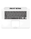 Top Case avec clavier rétroéclairé AZERTY pour Macbook Pro 15" Retina - A1398 - Fin 2013 - Milieu 2014