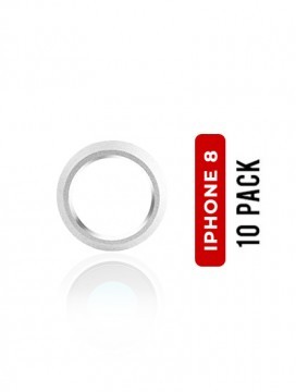 Anneau de protection de lentille caméra arrière pour iPhone 8 - Argent - Pack de 10