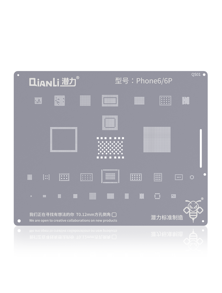 Stencil pochoir de rebillage pour iPhone 6 et 6 Plus - Qianli QS01