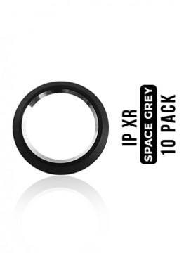 Pack de 10 anneaux protection de lentille caméra arrière compatible iPhone XR - Gris sidéral