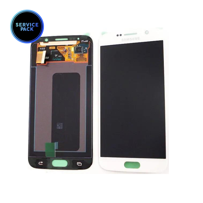 Bloc écran pour SAMSUNG S6 - G920F - SERVICE PACK - Blanc