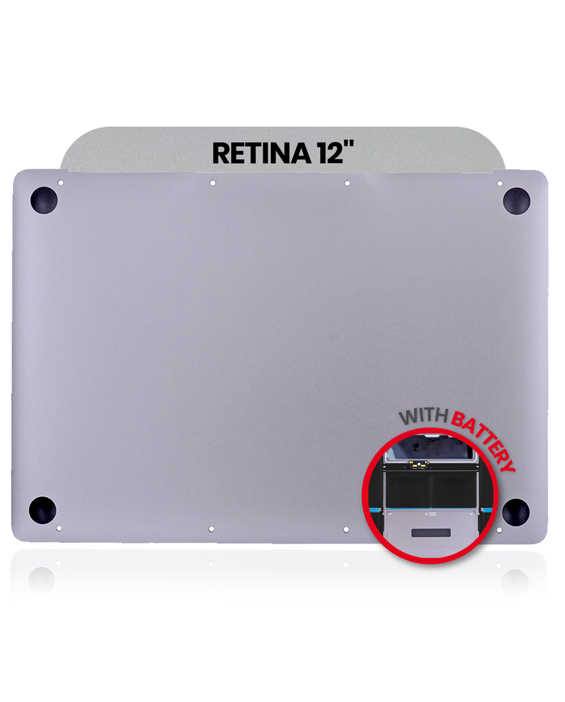 Coque inférieur avec batterie A1527 compatible MacBook Retina 12" - A1534 début 2015 - Space Gray