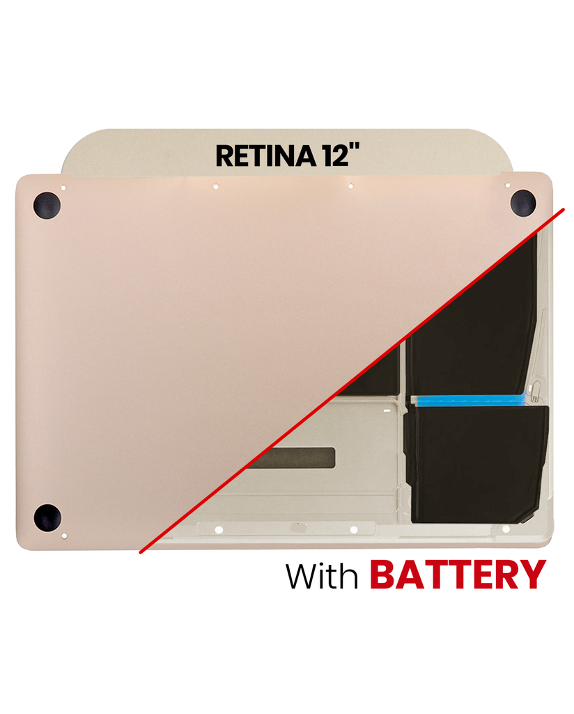 Coque inférieure avec batterie A1527 compatible MacBook Retina 12" - A1534 début 2015 - Or