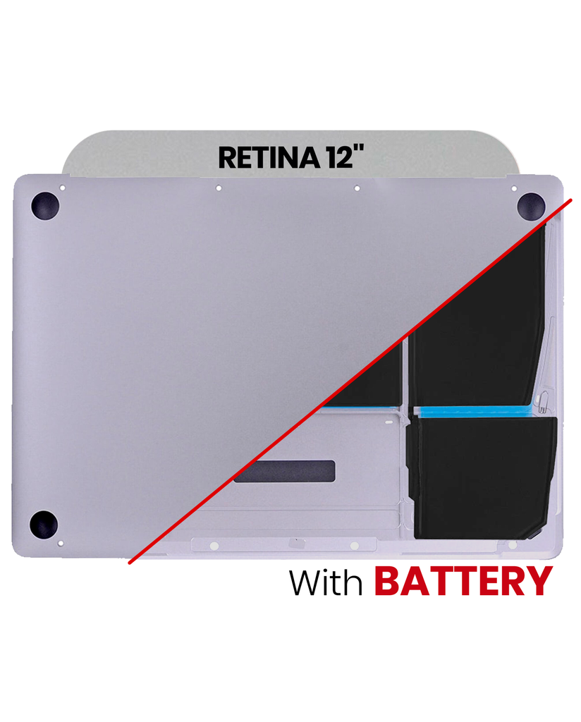 Coque inférieure avec batterie A1705 compatible MacBook Retina 12" - A1534 début 2016 milieu 2017 - Space Gray