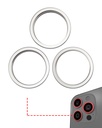 Anneau de protection de lentille de caméra arrière compatible iPhone 14 Pro - 14 Pro Max - 3 Pièces - Argent