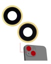 Lentille caméra arrière avec support et anneau compatible iPhone 14 et 14 Plus - 2 pièces - Aftermarket Plus - Jaune