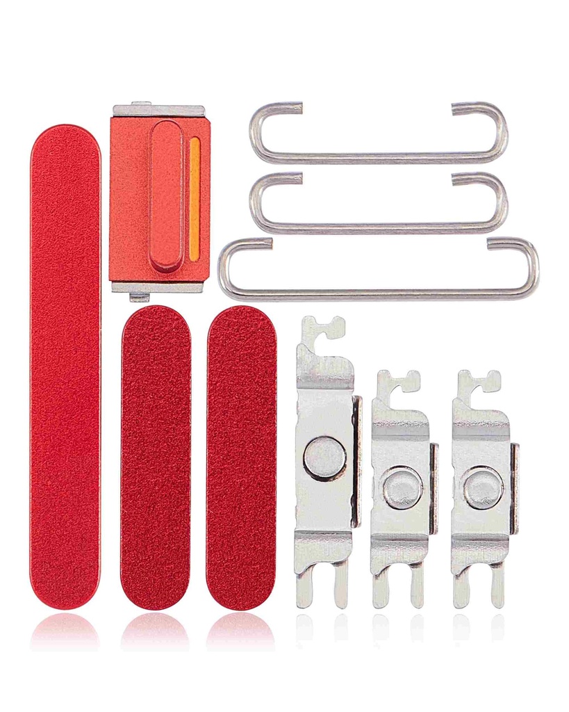 Kit boutons Power-Volume-Switch compatible iPhone 14 et 14 Plus - Rouge