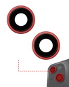 Lentille caméra arrière avec support et anneau - 2 pièces - compatible iPhone 14 et 14 Plus - Premium - Rouge
