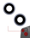 Lentille caméra arrière avec support et anneau - 2 pièces - compatible iPhone 14 et 14 Plus - Premium - Bleu