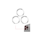 Pack de 10 anneaux de protection de lentille caméra arrière compatible iPhone 12 Pro - 3 pièces par lot - Argent