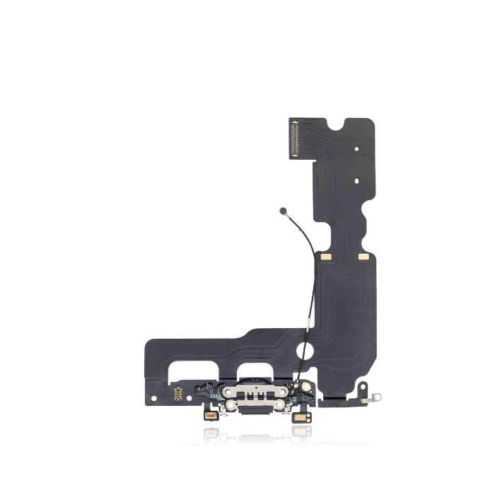 Connecteur de charge avec nappe compatible iPhone 7 Plus - Aftermarket - Noir Mat et Noir de Jais