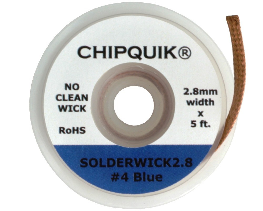 Tresse à déssouder sans nettoyage CHIPQUIK - 2,8 mm