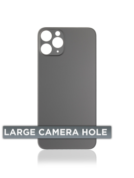 Vitre arrière pour iPhone 11 Pro (No Logo / Large Camera Hole) - Gris sidéral