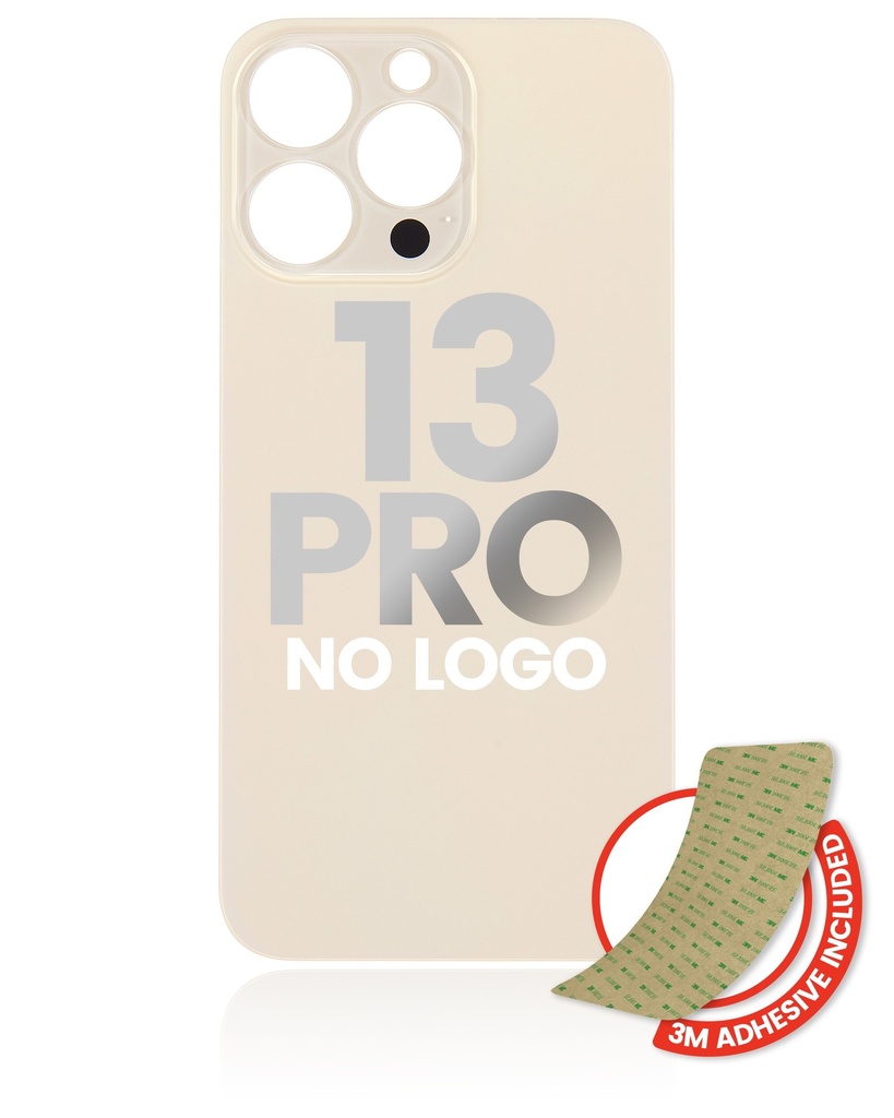 Vitre arrière compatible pour iPhone 13 Pro - Sans logo - Or