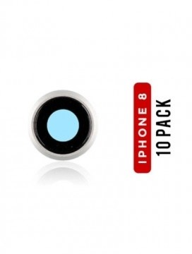 Lentille caméra arrière avec support pour iPhone 8 / SE (2020) / SE (2022) - Argent - Pack de 10