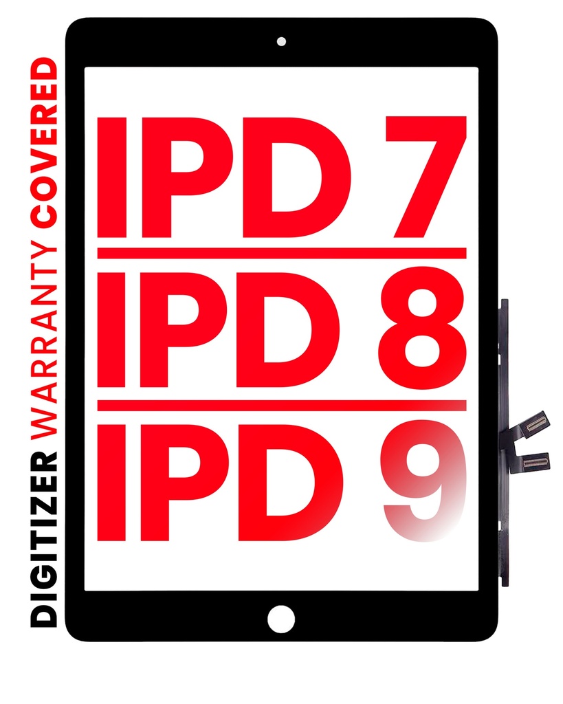 Vitre tactile compatible iPad 7(2019)/iPad 8(2020)/iPad 9 (2021) - XO7 - Noir