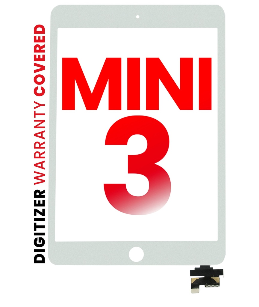 Vitre tactile compatible pour iPad Mini 3 sans bouton home - XO7 - Blanc