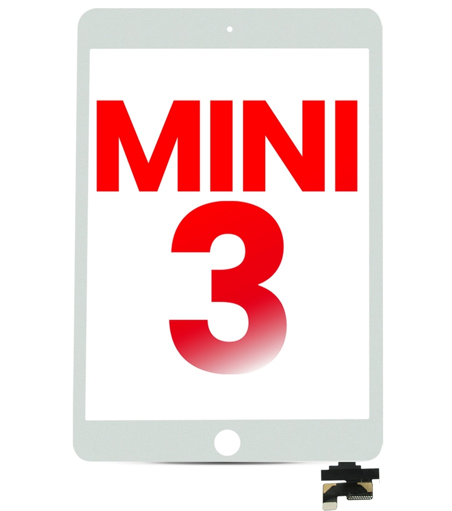 Vitre tactile compatible pour iPad mini 3 - Aftermarket Plus - Blanc