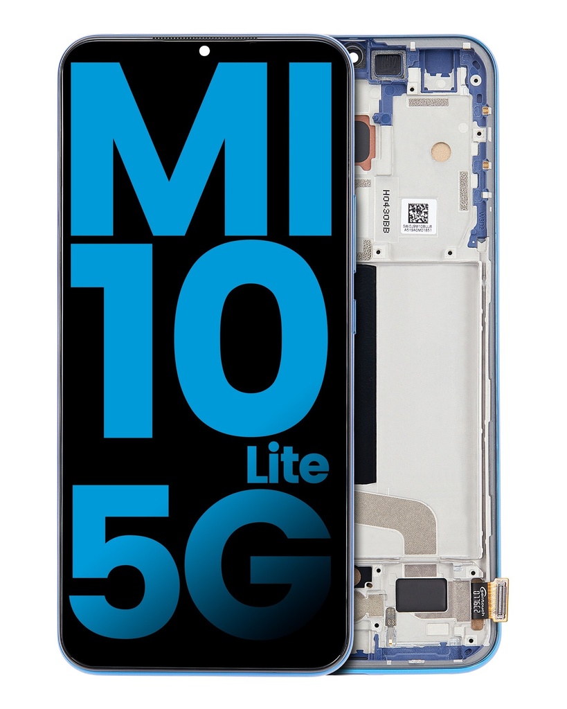 Bloc écran LCD avec châssis compatible Xiaomi Mi 10 Lite 5G - AfterMarket Incell - Bleu Aurora